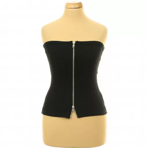 Weekday bordázott fekete top