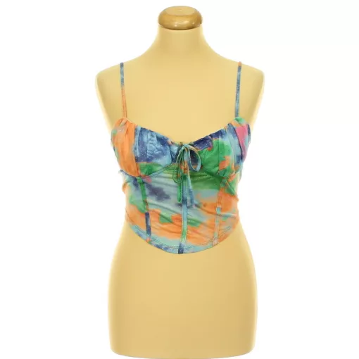 Shein mintás ezüstcsillámos top