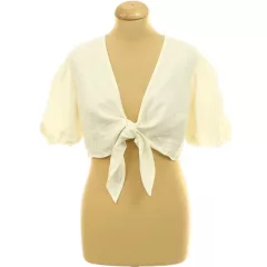 New Look krémszínű lenkeverék felső
