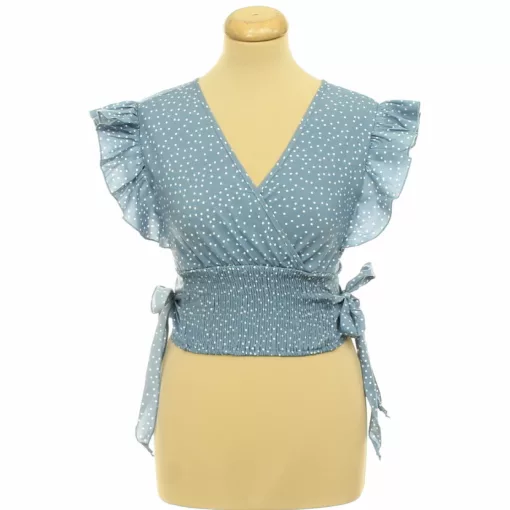 Shein pöttyös kék top