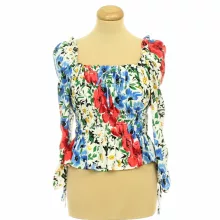 Topshop gumírozott virágmintás blúz