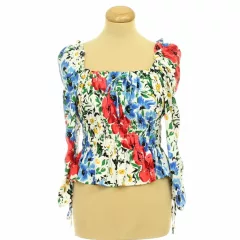 Topshop gumírozott virágmintás blúz
