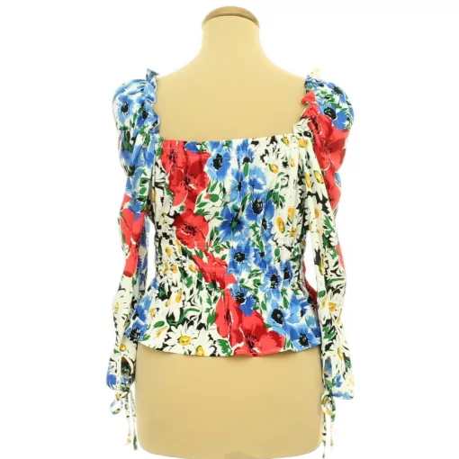 Topshop gumírozott virágmintás blúz