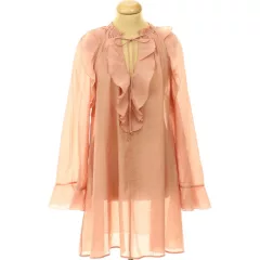 H&M fodros púderrózsaszín ruha