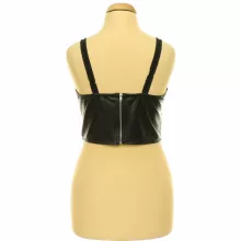 Shein fekete műbőr top