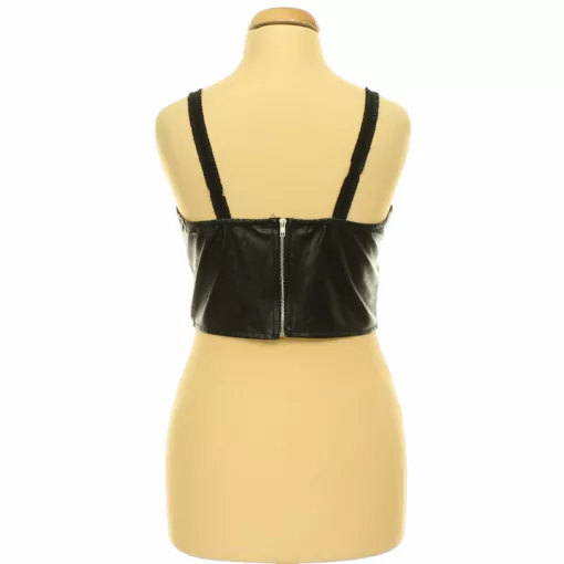 Shein fekete műbőr top