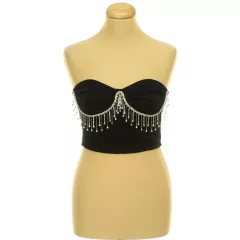 Shein strasszköves csillámló top