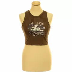 Shein mintás barna top
