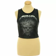 House Brand Metallica-s koptatott top