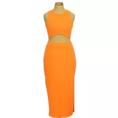 Shein narancssárga top-szoknya szett