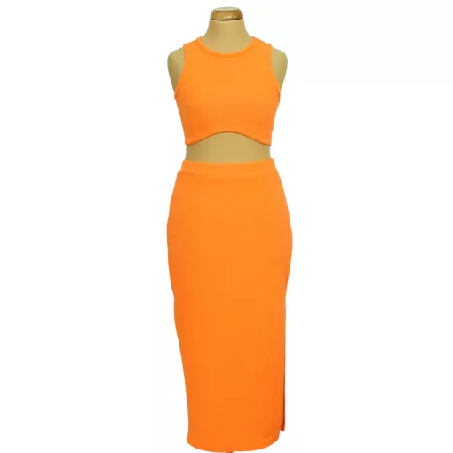 Shein narancssárga top-szoknya szett