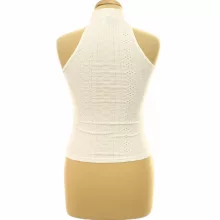 Shein fehér áttört mintás top