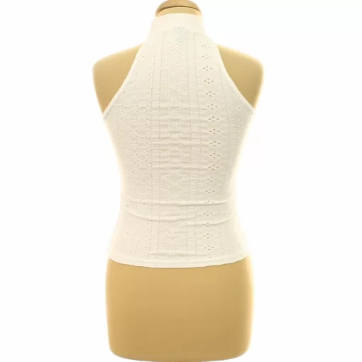 Shein fehér áttört mintás top