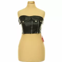 Shein cipzáras műbőr top