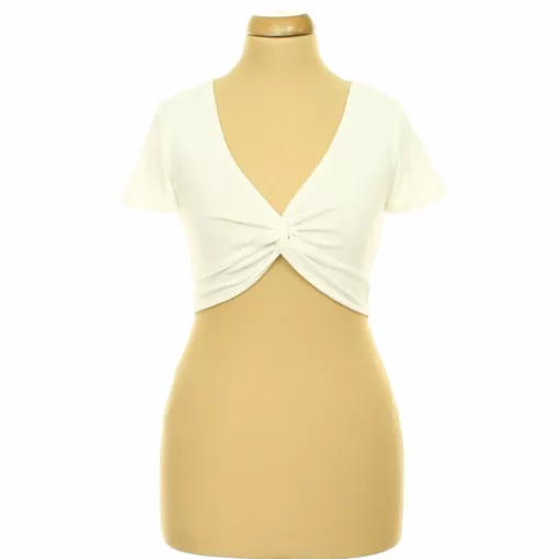 Fishbone fehér csavart top