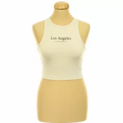 Shein feliratos bézs top