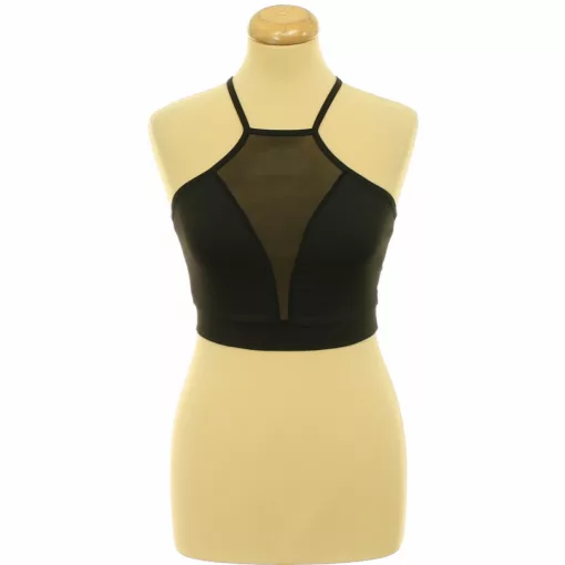 Shein neccbetétes fekete top