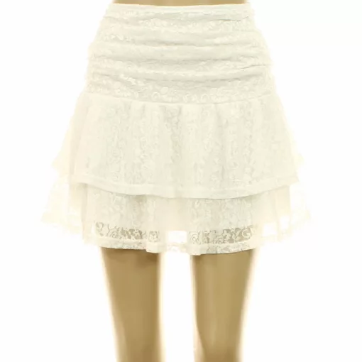 Shein fehér csipke miniszoknya