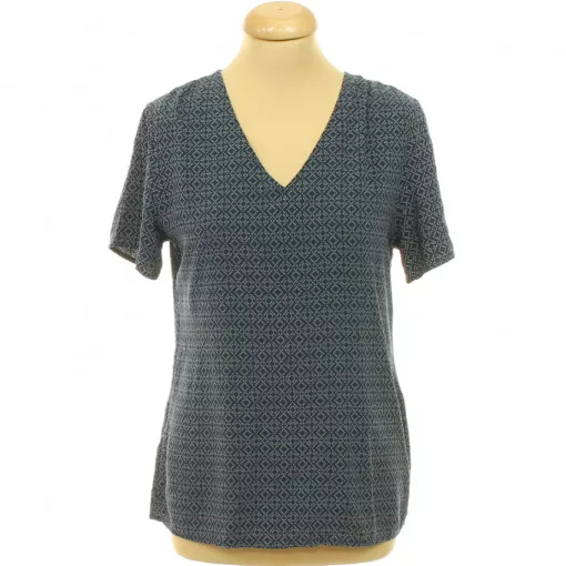 Zero mintás sötétkék viszkóz felső