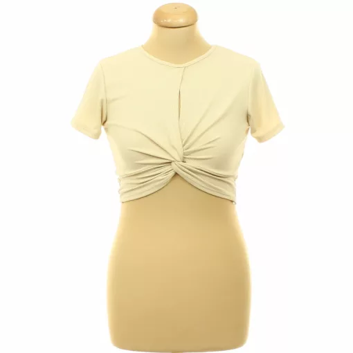 New Collection bézs csavart top