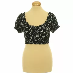 Miss Selfridge virágmintás fekete top