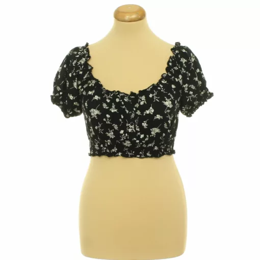 Miss Selfridge virágmintás fekete top