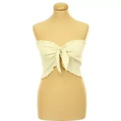 Shein gumírozott bézs top