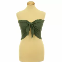 Shein gumírozott khakizöld top