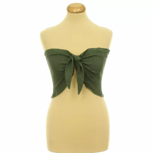 Shein gumírozott khakizöld top