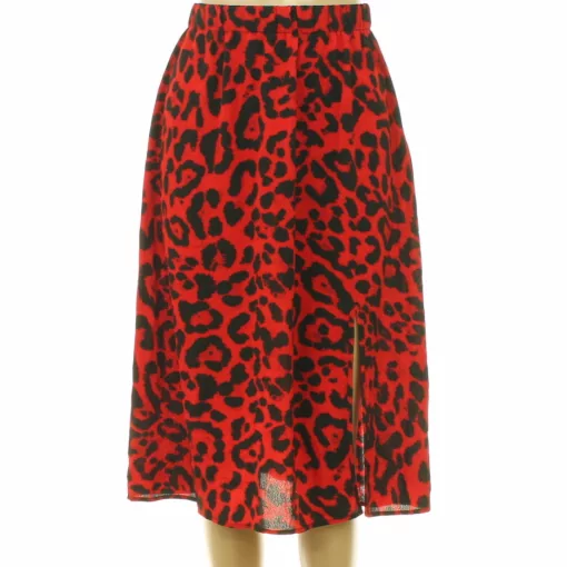 Shein leopárdmintás piros szoknya