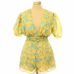 NastyGal virágmintás-aranyszál csíkos overál