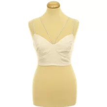 H&M gumírozott strasszpántos top