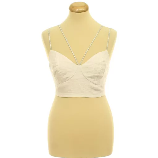H&M gumírozott strasszpántos top