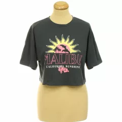 Primark mintás szürke crop póló