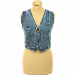 Zara koptatott farmer mellény