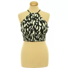 Shein mintás gumírozott top