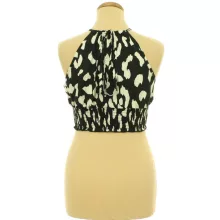Shein mintás gumírozott top
