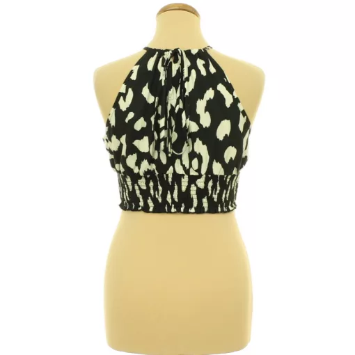 Shein mintás gumírozott top