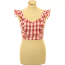 Shein kockás piros top