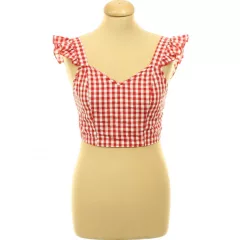 Shein kockás piros top