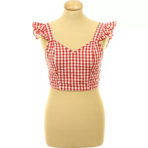 Shein kockás piros top