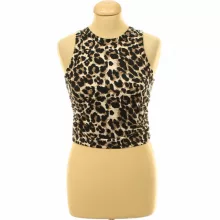 Shein ráncolt leopárdmintás top