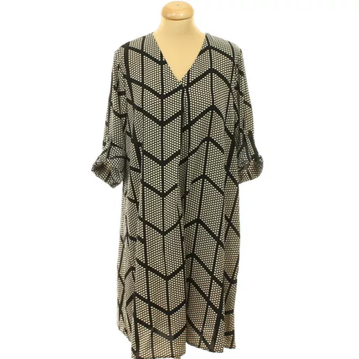 Shein mintás roll-up ujjú ruha