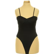 Primark fekete elasztikus szatén body
