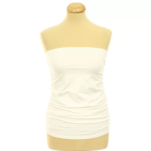 Marsthelabel ráncolt fehér top