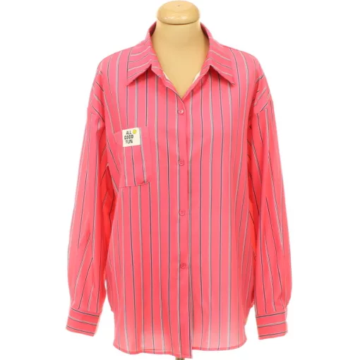 Csíkos pink ing