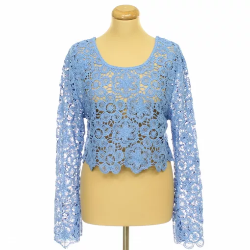 Primark kék horgolt felső