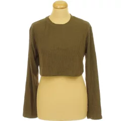 Shein barna kötött crop pulóver