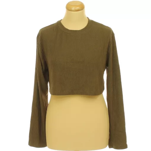 Shein barna kötött crop pulóver