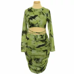 Missguided mintás ráncolt ruha
